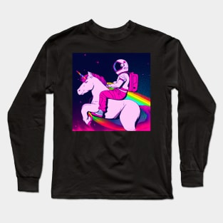 Astronaut Riding Unicorn Long Sleeve T-Shirt